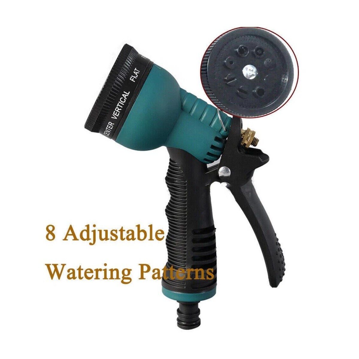 Heavy Duty Garden Hose Nozzle Spray Nozzle 8-Pattern High Pressure Leak Proof US