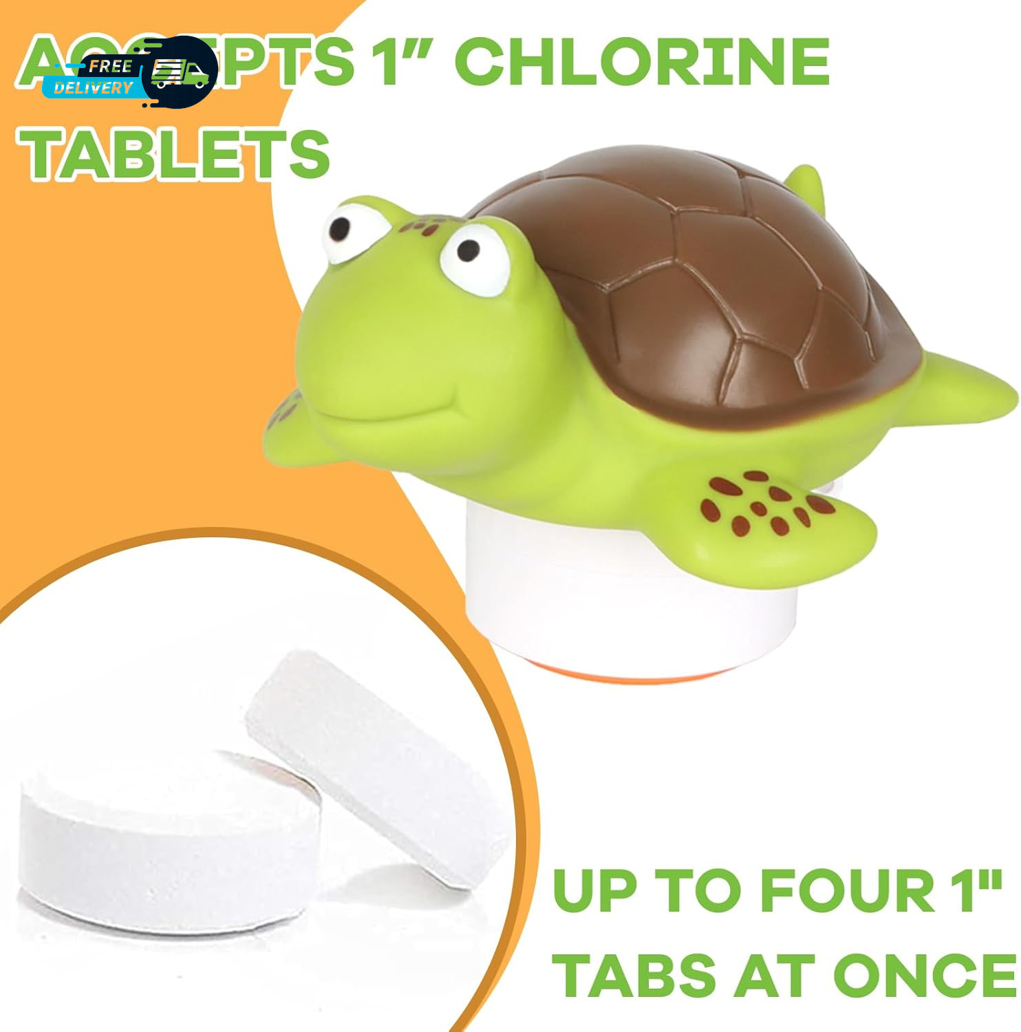 Mini Floating Chlorine Dispenser Holder Fits 1 Inch Chemical Tablets Only Pool