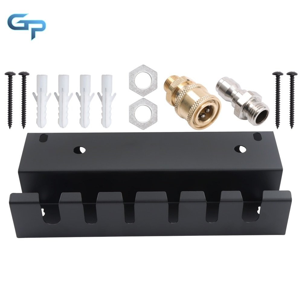 Wall Mount Foam Cannon Holder Tool Storage Rack Pressure Washer Gun Holder Black