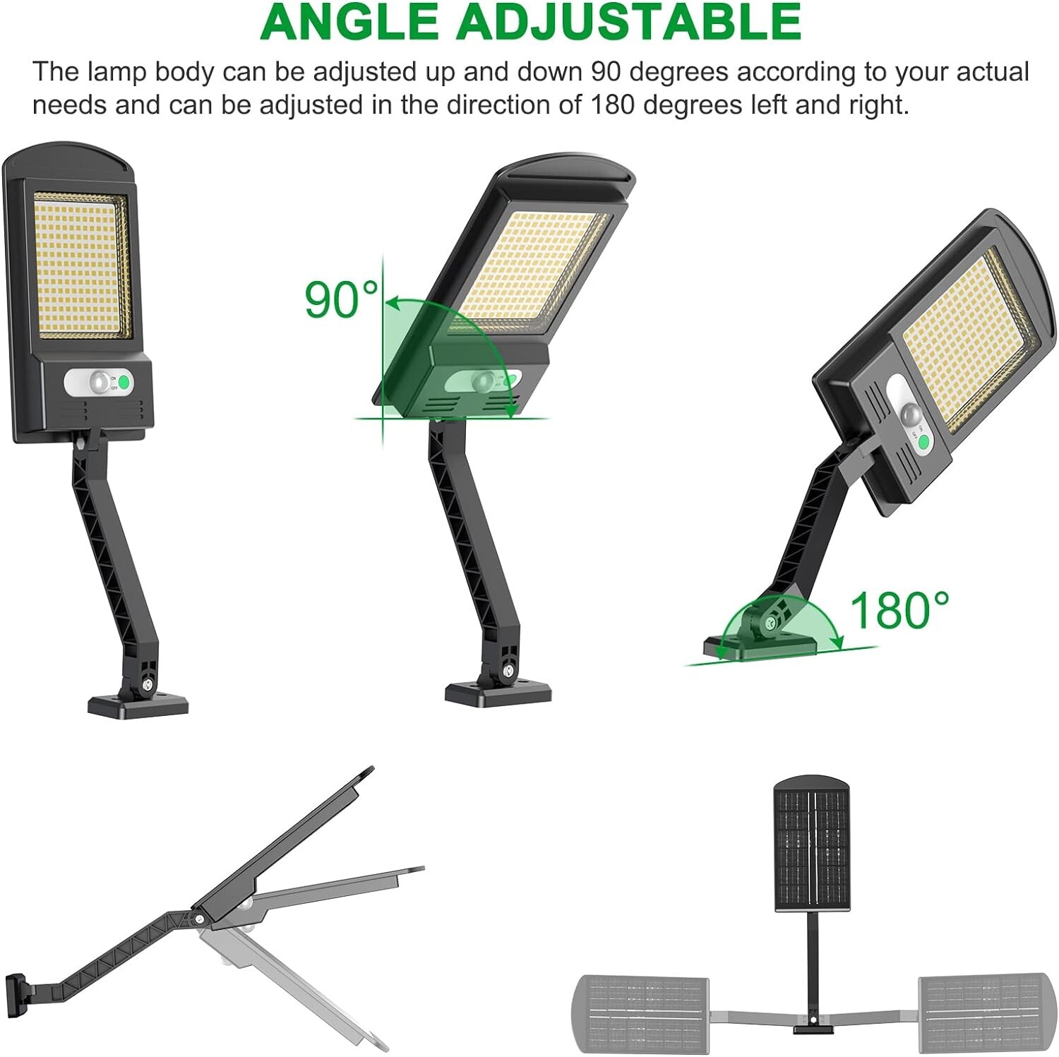 Solar Lights Outdoor, 1000LM 168 LEDs Solar Powered Motion Sensor 4 Pack