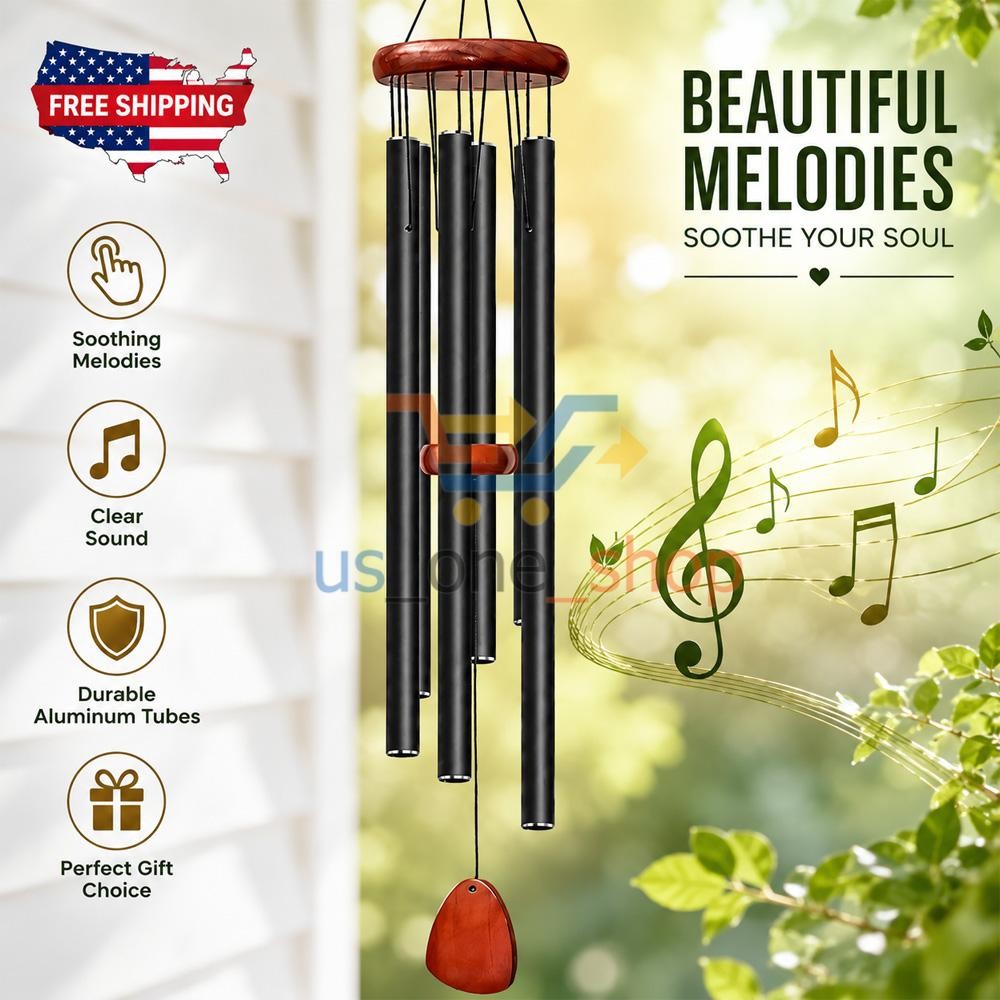 Large Deep Resonance Serenity Wind Chimes Metal Deep Tone Outdoor Home Decor US