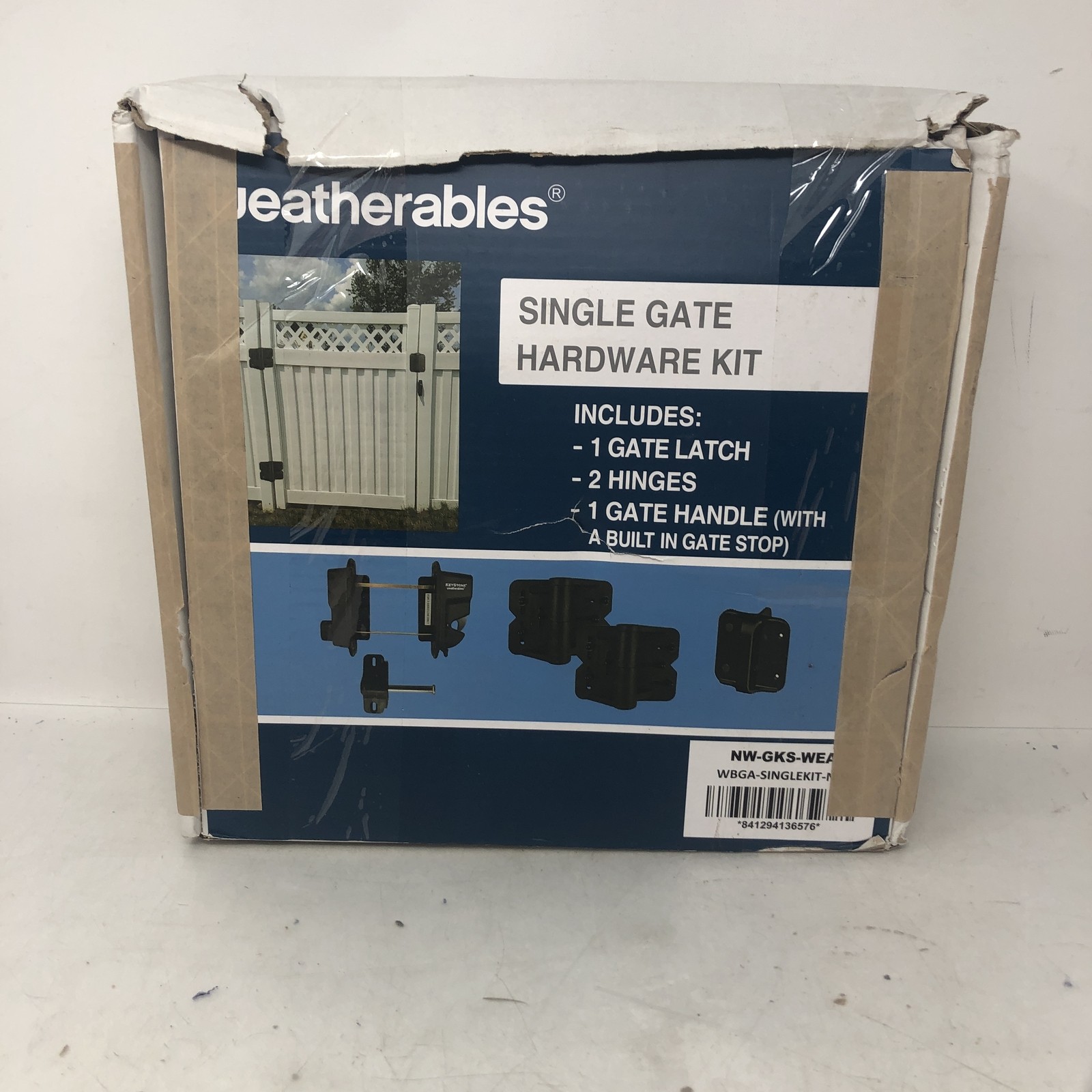 WEATHERABLES Gate Hardware Kit Single Gate Kit, Rugged Style, Nylon,Stainless