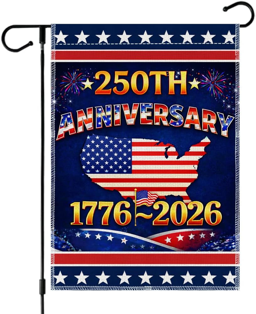 12 X 18 Inches 250Th Anniversary American Garden Flag for Yard Lawn Outdoor Deco