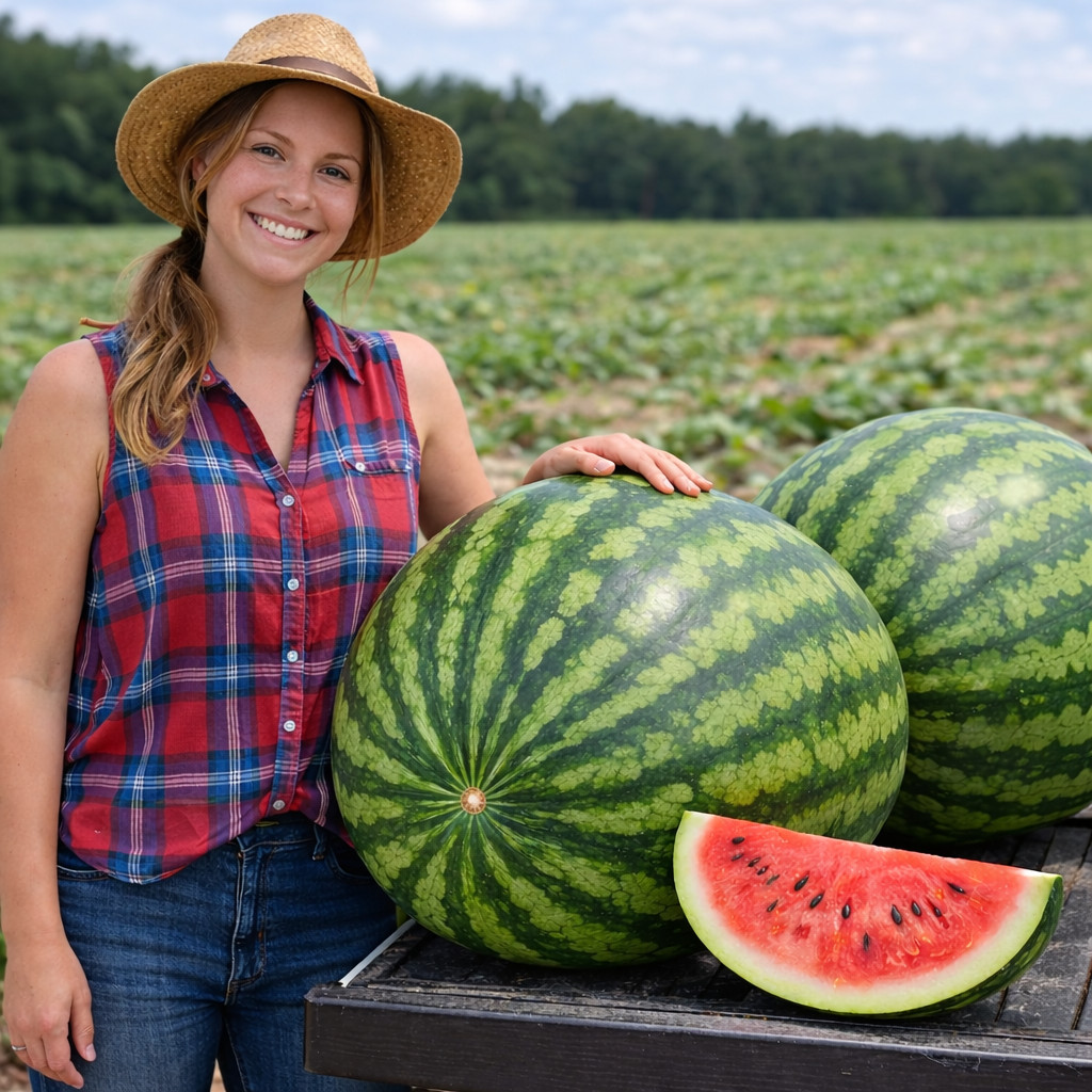 Giant Florida Watermelon Seeds Heirloom Non-GMO Sweet Large Fruit