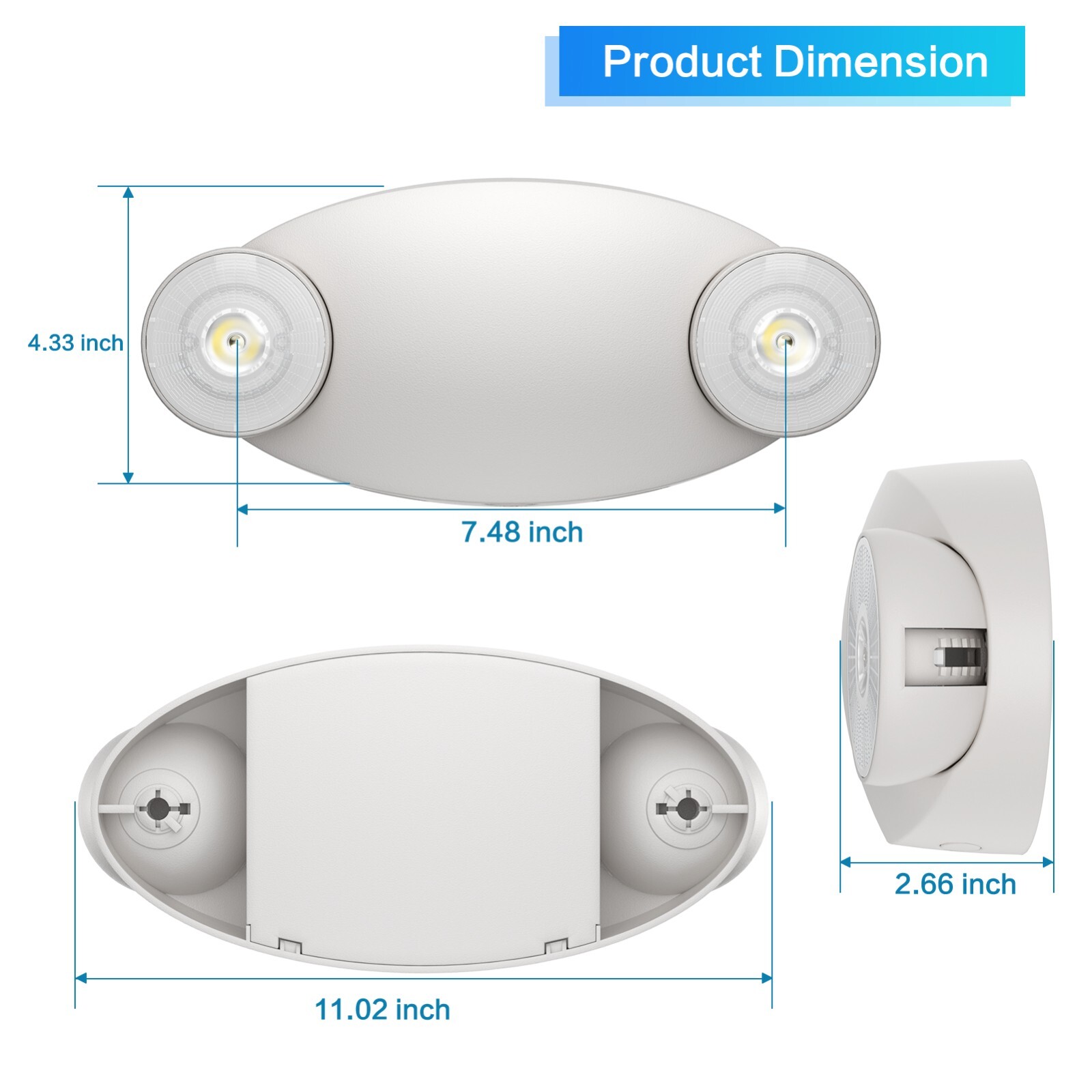 UL Listed 6 Packs-Led Emergency Light Battery Commercial Emergency Exit Lights.