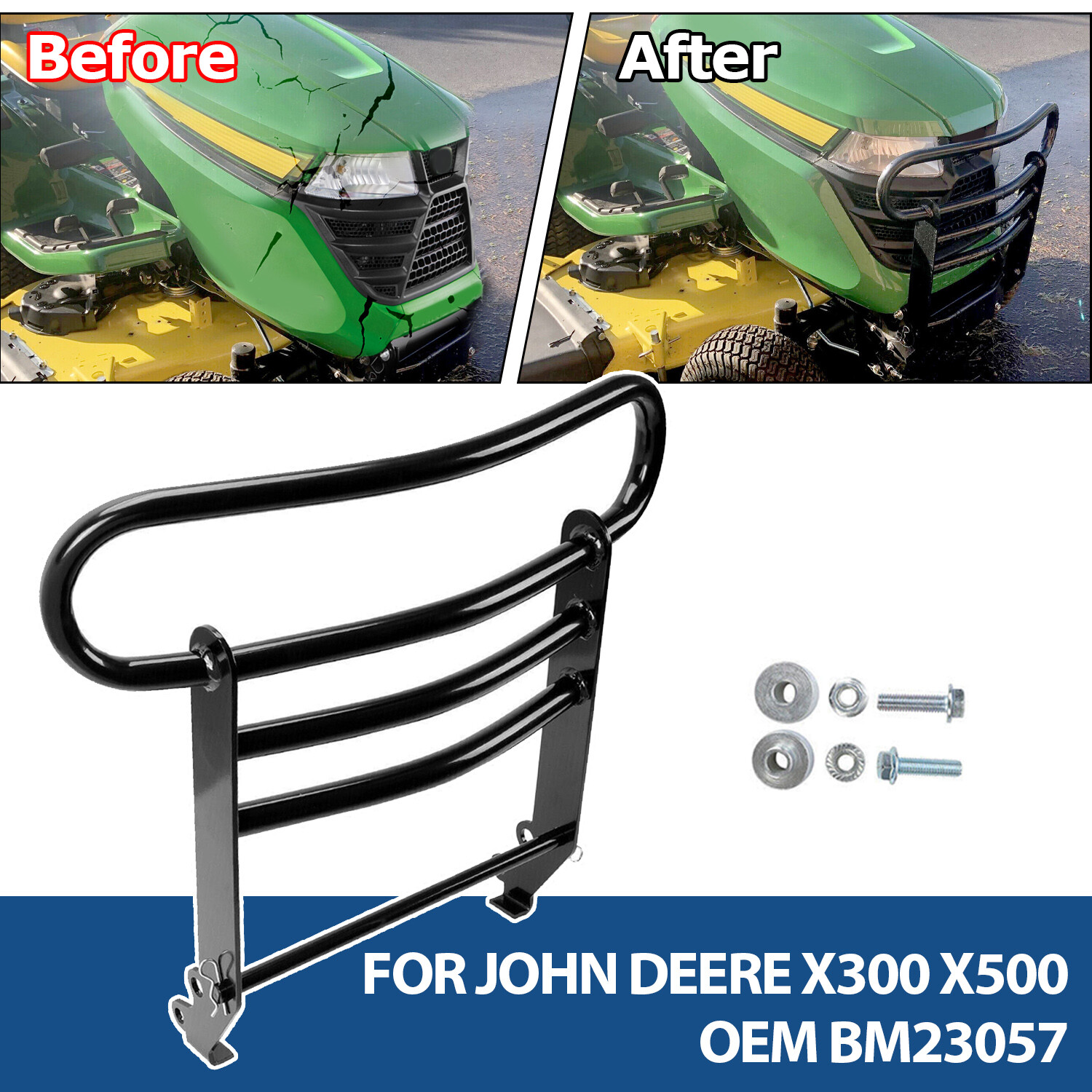 For John Deere X300 X500 Front Bumper Brush Guard Kit Lawn Tractors