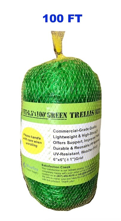 Green Plastic Trellis Netting for Climbing Plants – COMMERCIAL GRADE Trellis Net