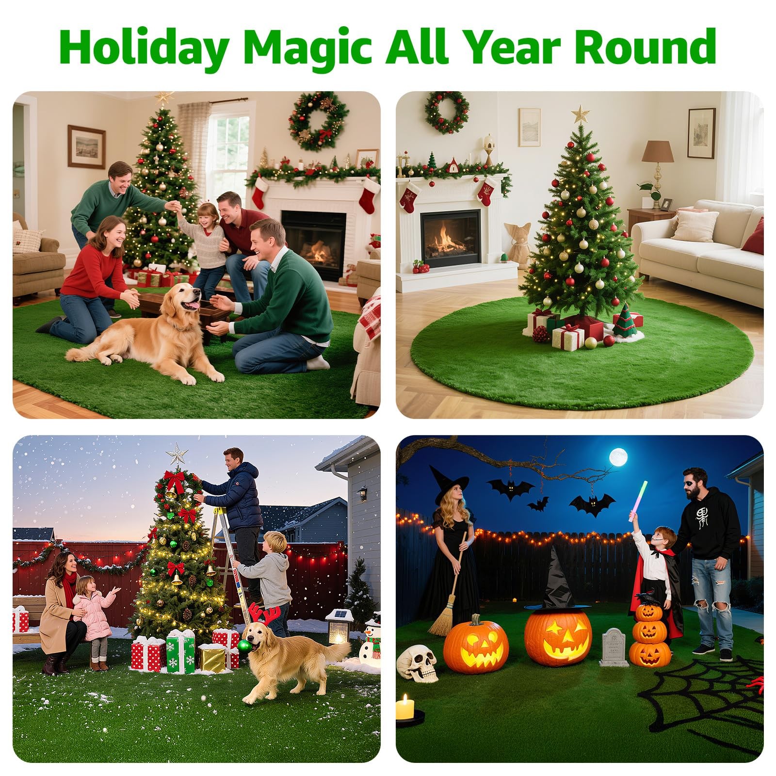 Realistic Artificial Grass Mat Customized Sizes, 6ft x10ft Synthetic Fake Gra…