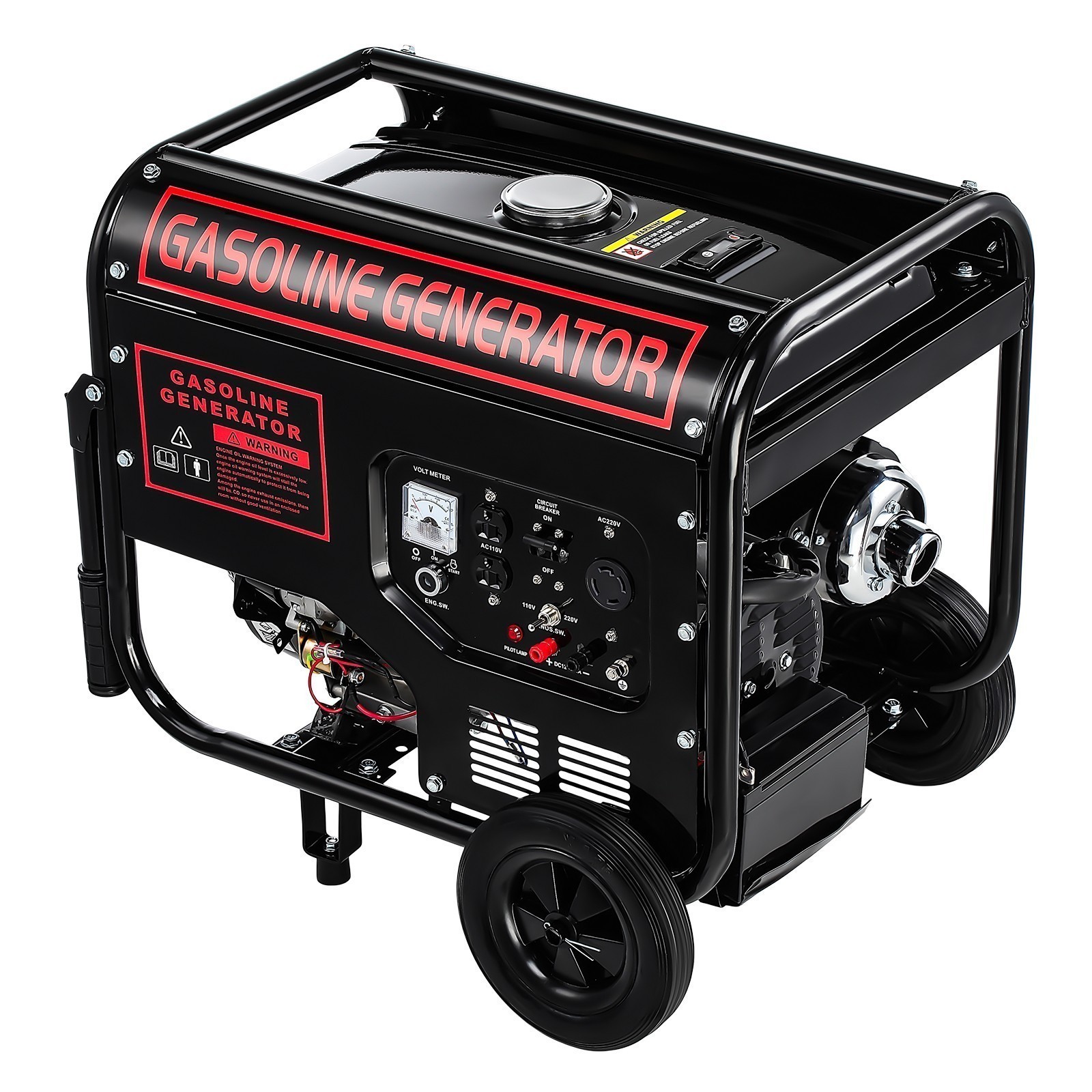 110V+220V Quiet Inverter Generator 5000W 274cc Gasoline Power Electric Start