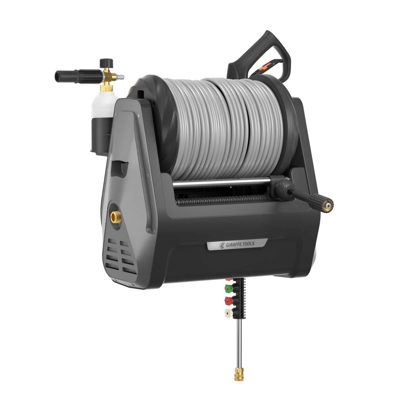 Giraffe Tools Grandfalls Pressure Washer Plus+, Ultra-Soft Hose, Max 2900 PSI