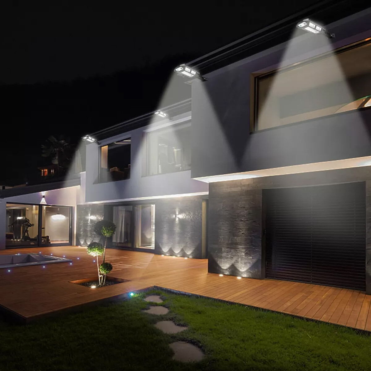 990000LM LED Solar Street Light Commercial Dusk To Dawn Outdoor Road Wall Lamp