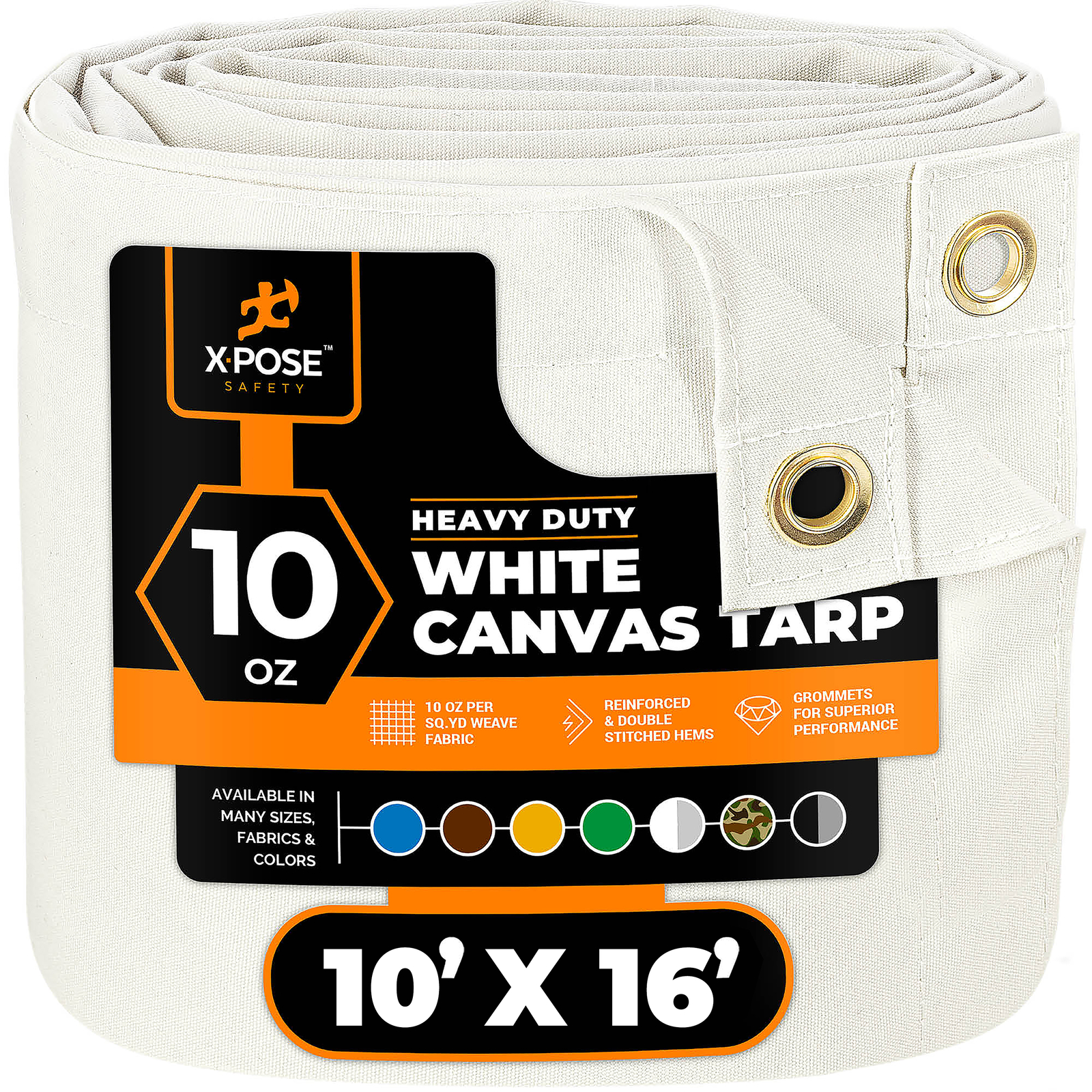 10×16 White Canvas Tarp 10 Oz