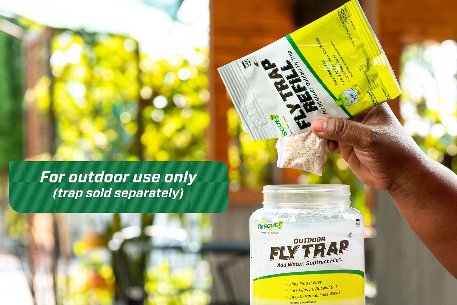 RESCUE Reusable Fly Trap Refill – Outdoor Use – 6 Pack