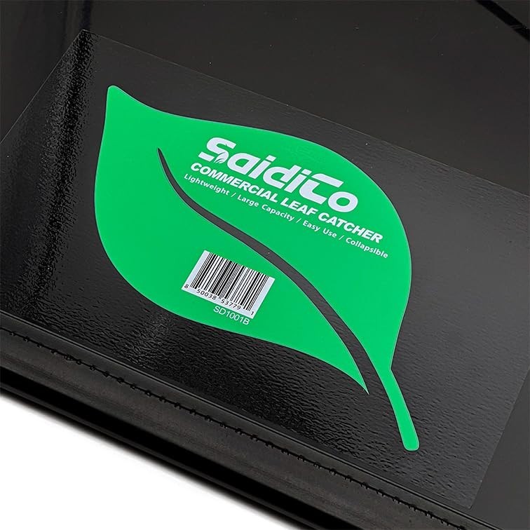 SaidiCo Commercial Leaf Grass Catcher, Black Mesh Collapsible Lawn Bag with Meta