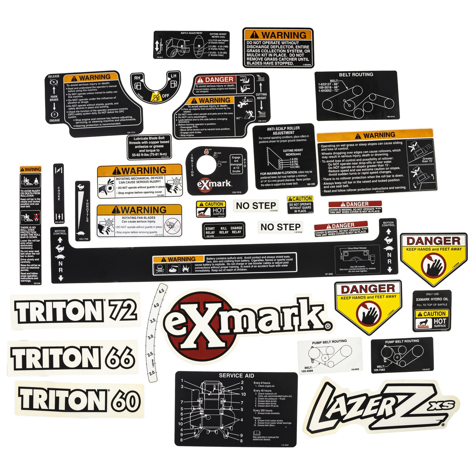 Exmark 109-2814 Lazer Z XS Decal Kit