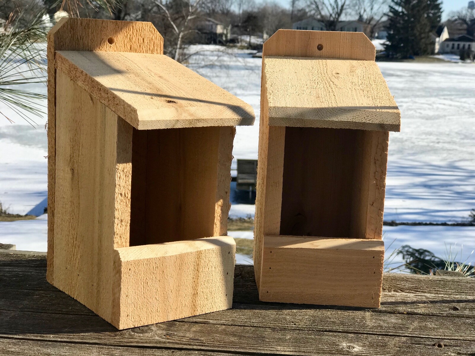 2 Robin Cardinal Wren Chickadee Bird Nesting Box 3/4″ Thick CEDAR TOP SELLER!