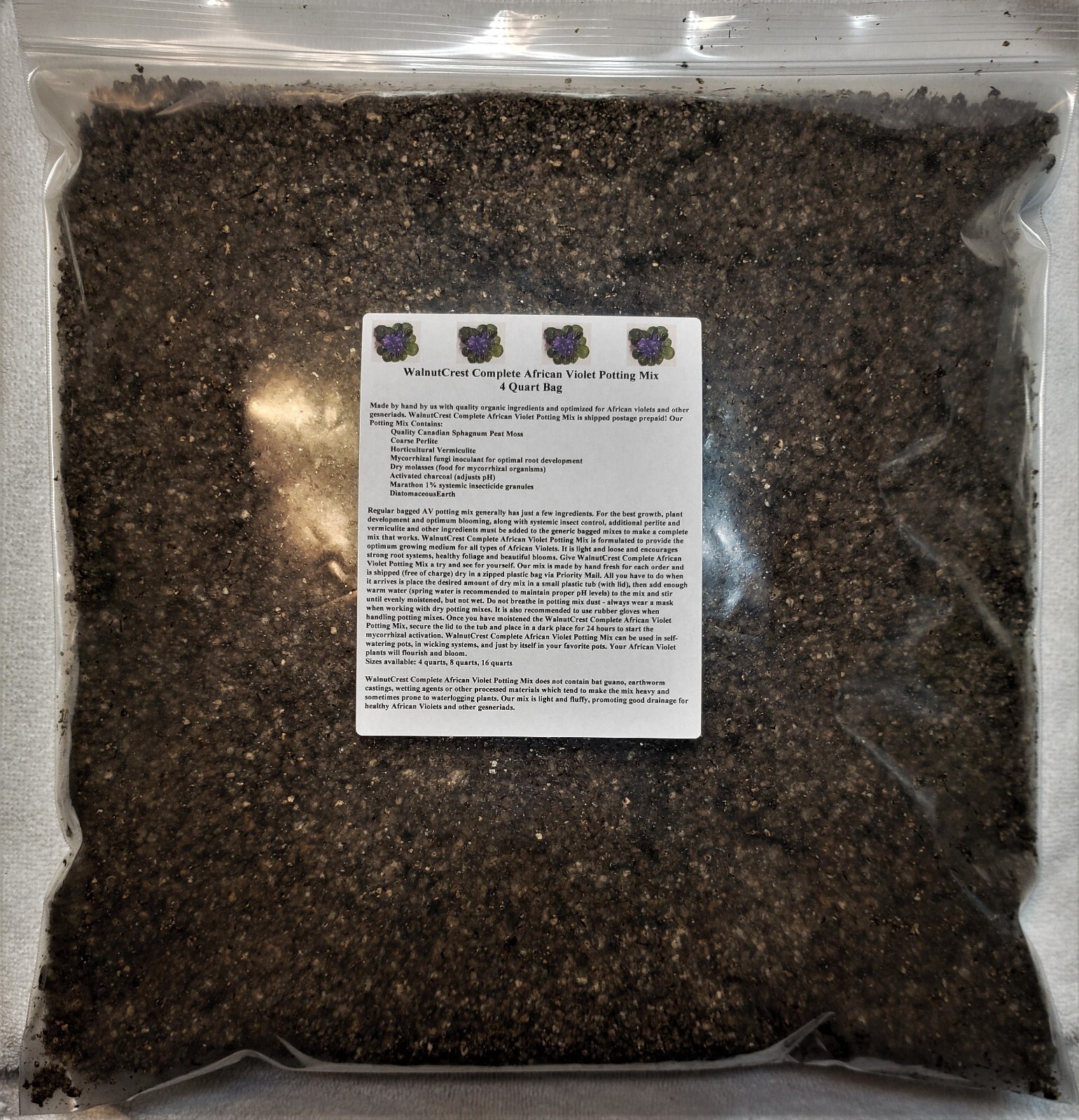 POTTING SOIL – Complete AV Potting Mix for Mat/Wicking 2 Qt FREE SHIPPING