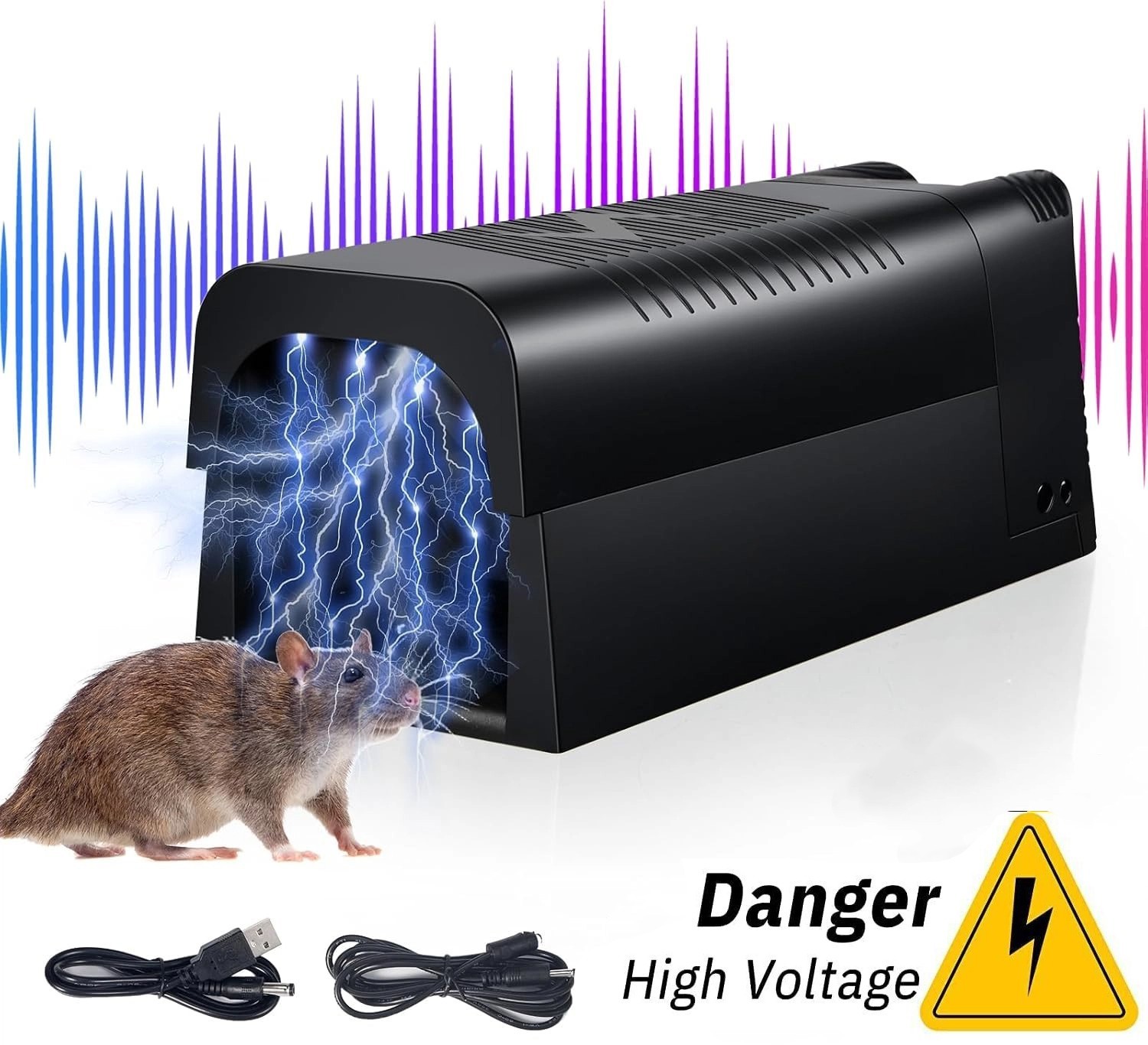 Upgraded Electronic Mouse Trap Control Kill Big Rat Pest Electric Rodent Zapper