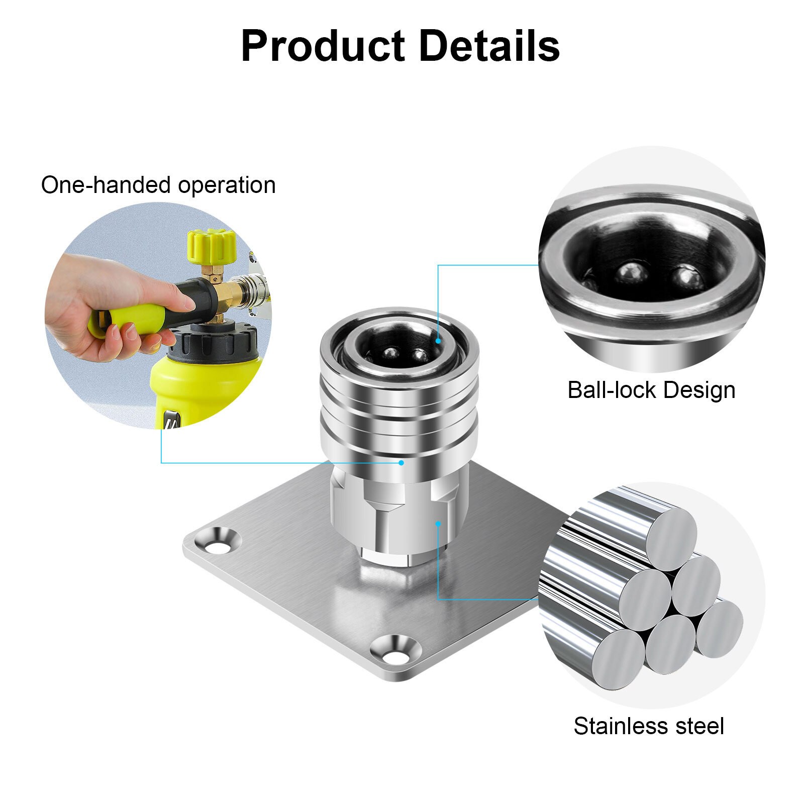 4Set Foam Cannon Holder 1/4″ Quick Connect Wall Mount Rack for Pressure Washer