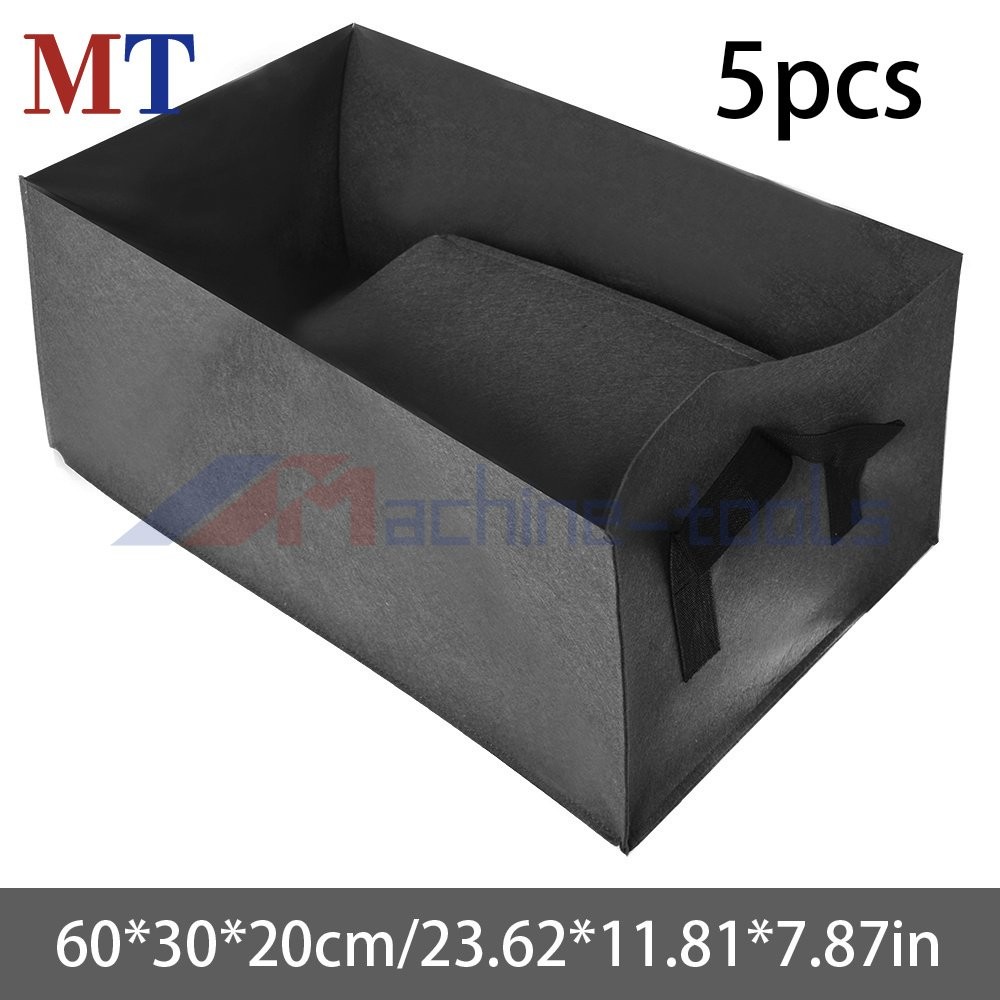 5Pcs W/Handles Thickened Nonwoven Plant Growing Bags Fabric Pot Nursery Soil Bag