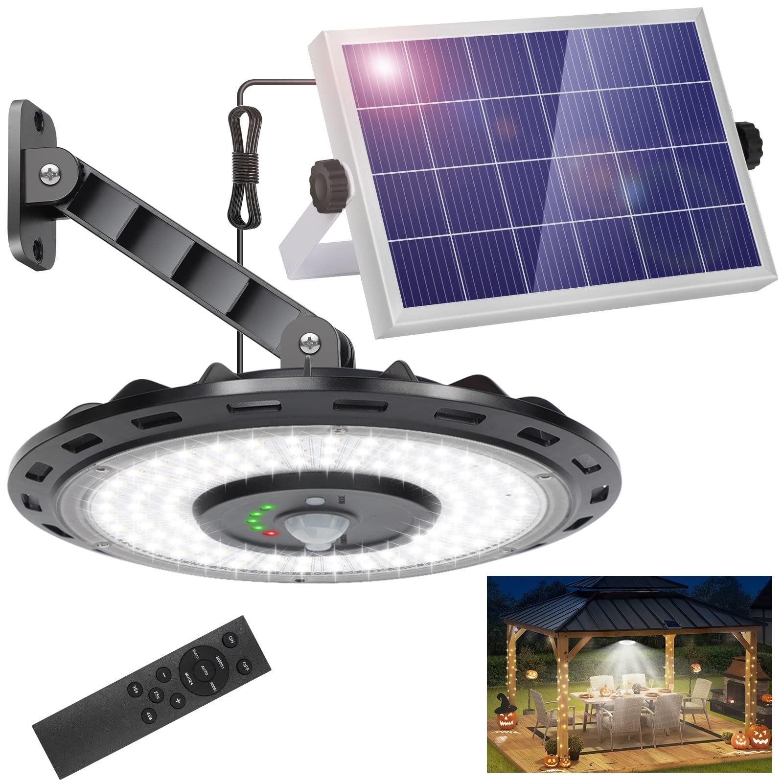 Solar Lights Indoor Outdoor, 3000LM Dimmable 5 Modes (2 for All Day Lighting)…