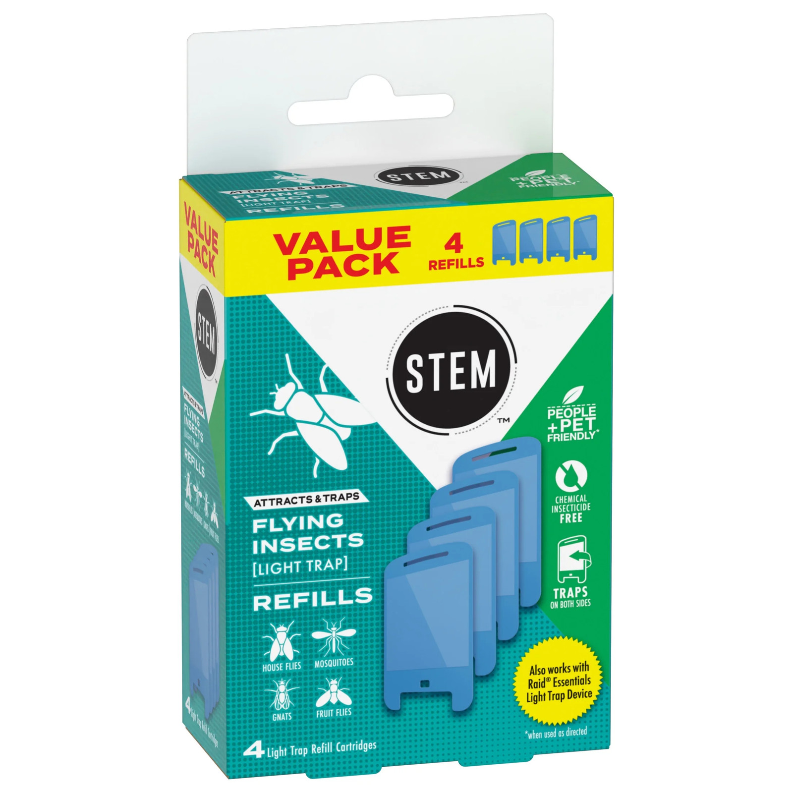Light Trap Refills Fly Trap Bug Killer, 4 Count
