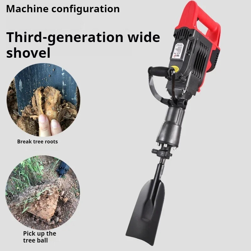 Electric Seedling Digger, Tree Lifter, Rock Crushing and Tamping Machine
