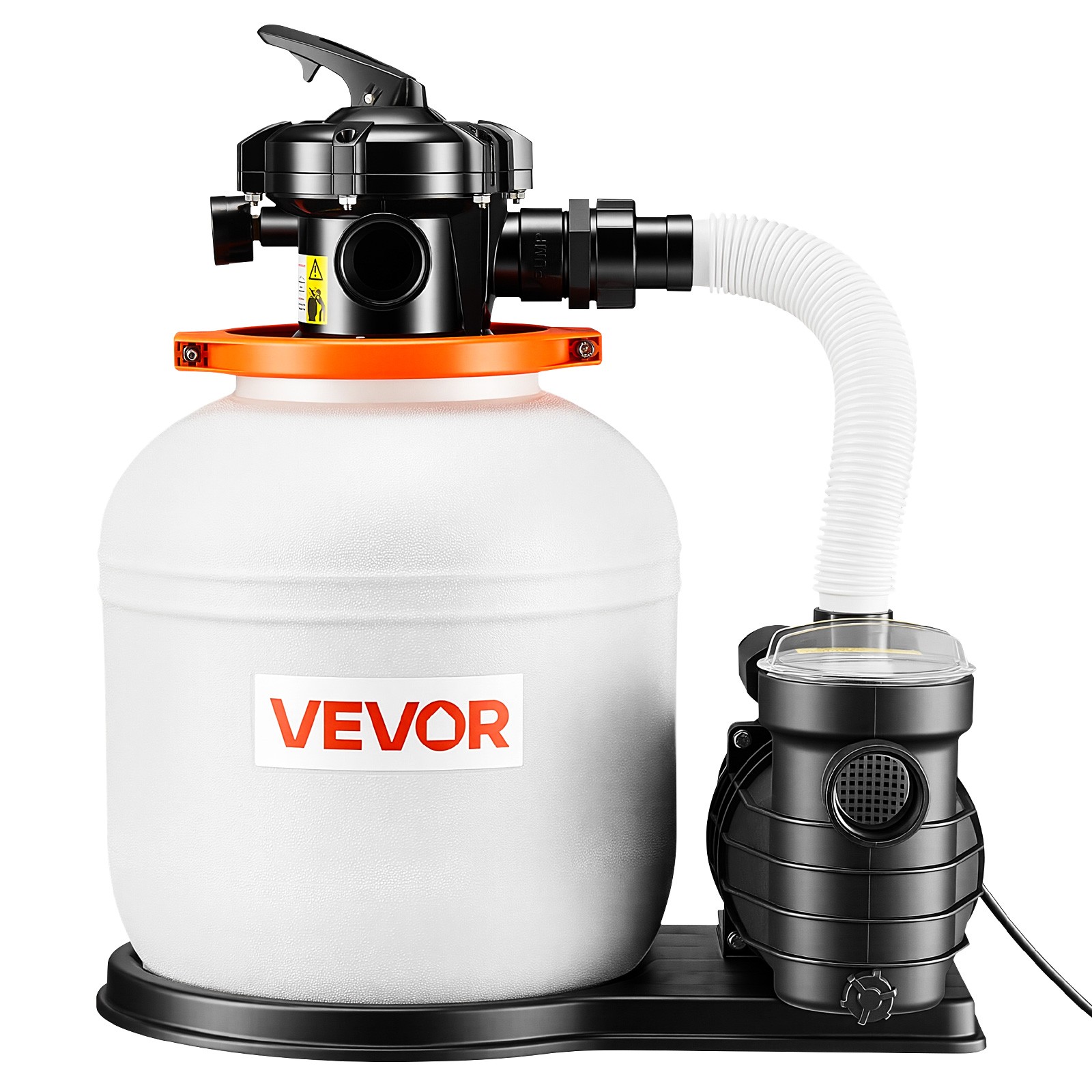 VEVOR FlashPure Sand Filter Pump for Above Ground Pool 14″ 3500 GPH 0.75HP Timer