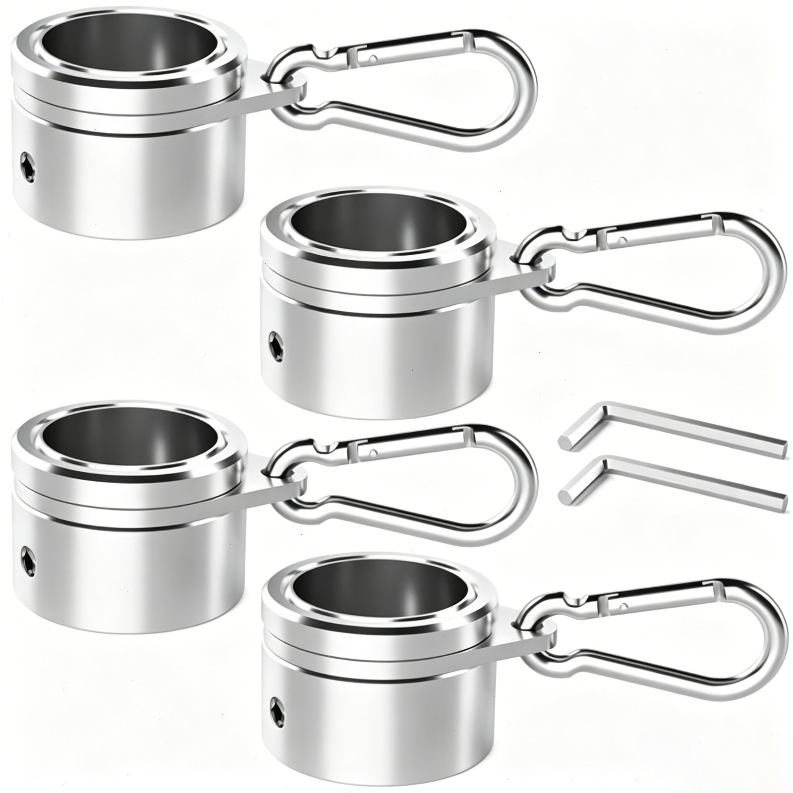Flag Pole Rings, Aluminum Alloy 360° Rotating Anti Wrap Flag Spinning Ring Clips