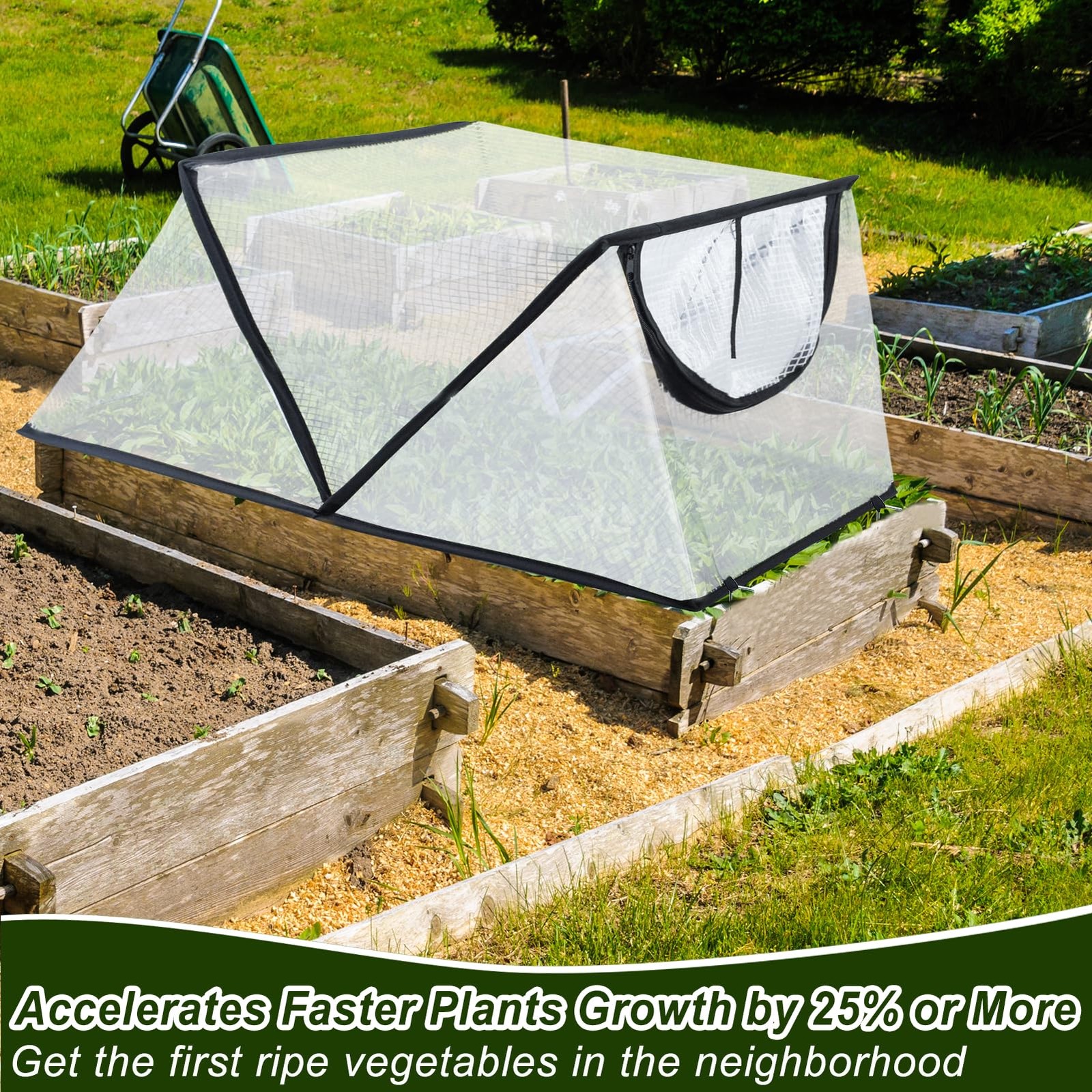 Foldable Raised Garden Bed Cover with Zipper | Waterproof Plant Protection