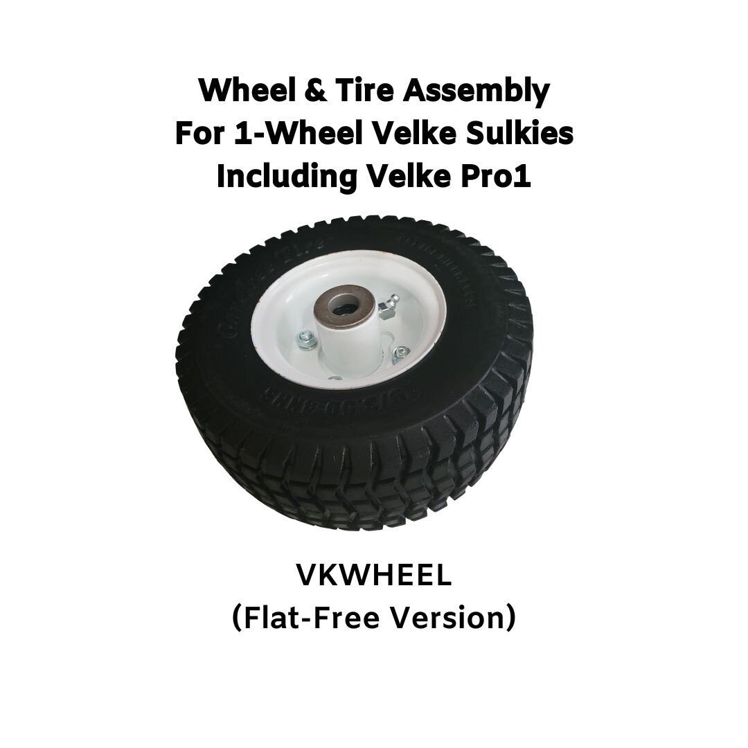 1-Wheel Velke Sulky Wheel & Tire Assembly VKWHEEL 9×3.50-4 Carefree Solid Tire
