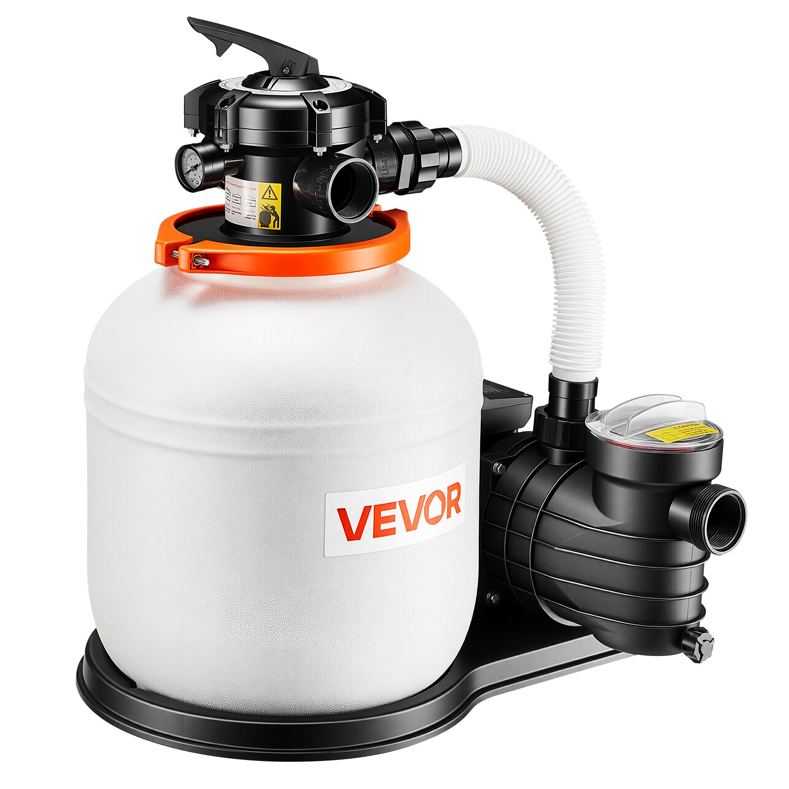 VEVOR FlashPure Sand Filter Pump for Above Ground Pool 14″ 3500 GPH 0.75HP Timer