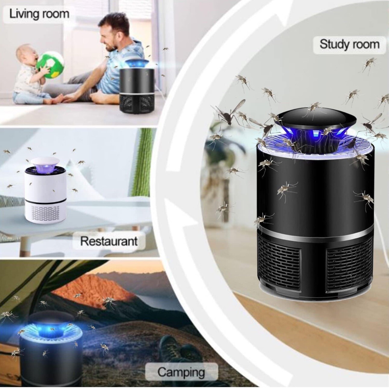 Electric Fly Bug Zapper Mosquito Insect Killer LED Light Trap Pest Control Lamp