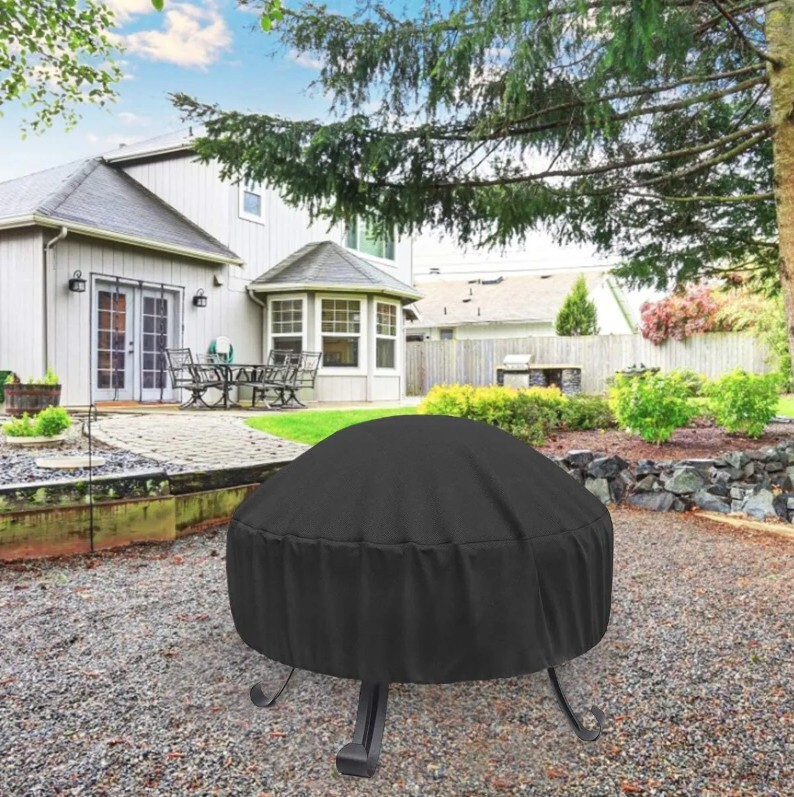 48 inch Patio Round Fire Pit Cover Waterproof BBQ Gas Grill UV Protector Outdoor