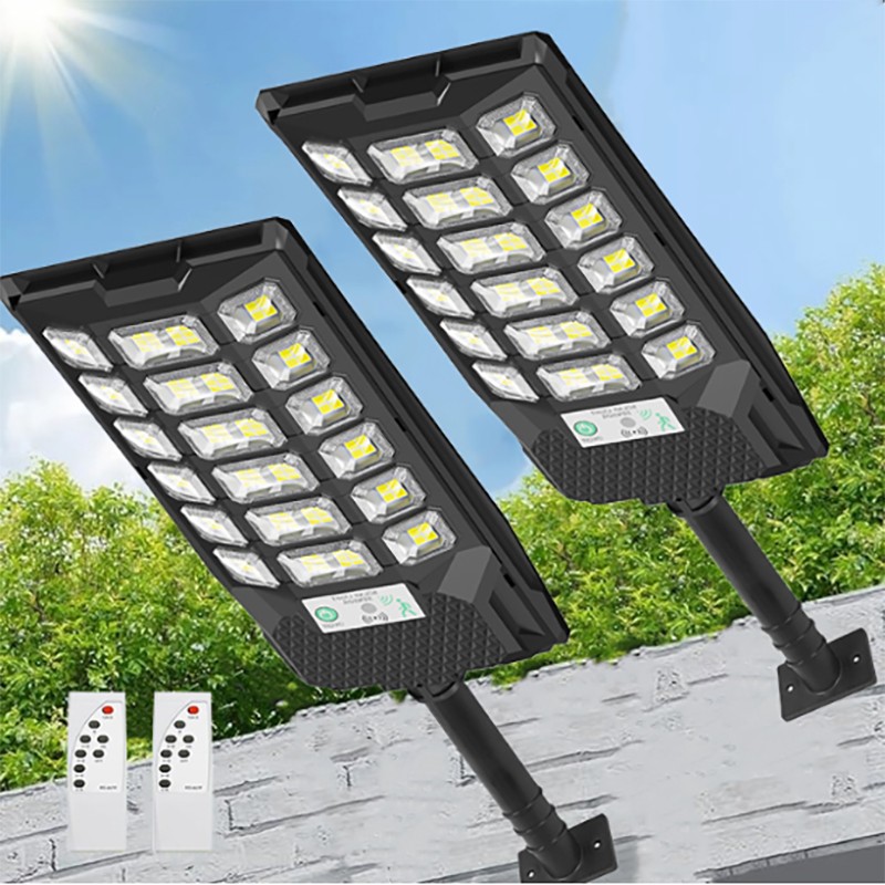 2 Pack Commercial 1000000LM LED Dusk to Dawn Solar Street Light Road Area Lamp