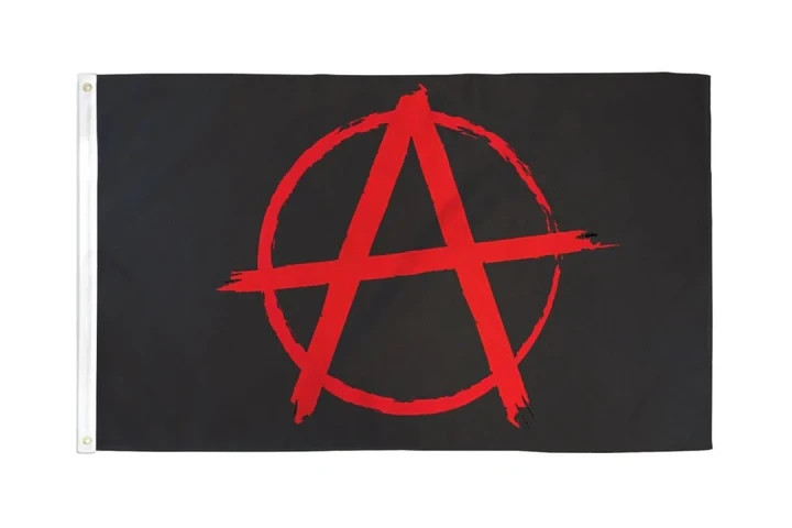 Anarchy Flag 3x5ft Poly Anarchist Red Black Political Anarchy Flag
