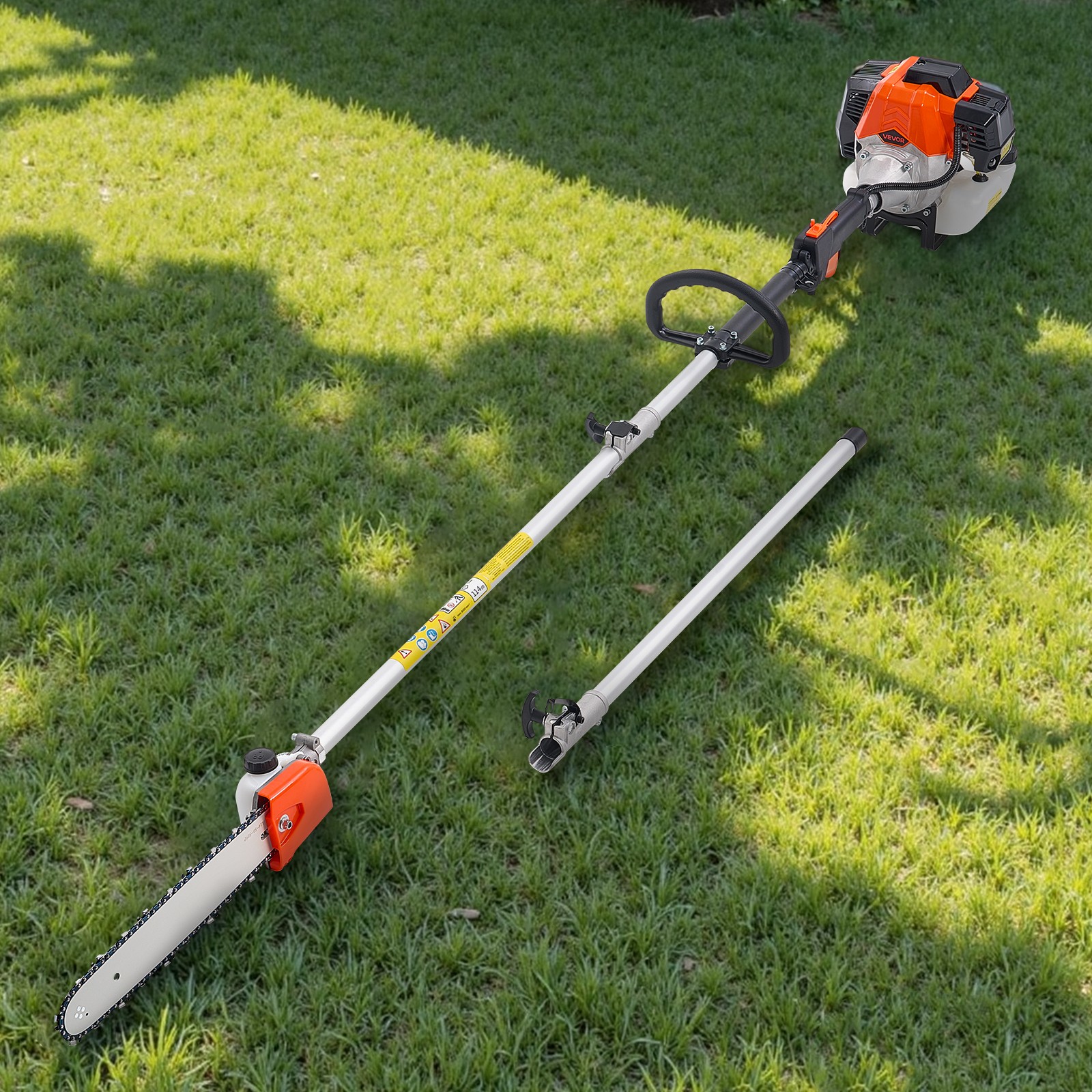 VEVOR Gas Pole Saw 52CC 2-Stroke Extendable Cordless Tree Trimmer 14in Cutting