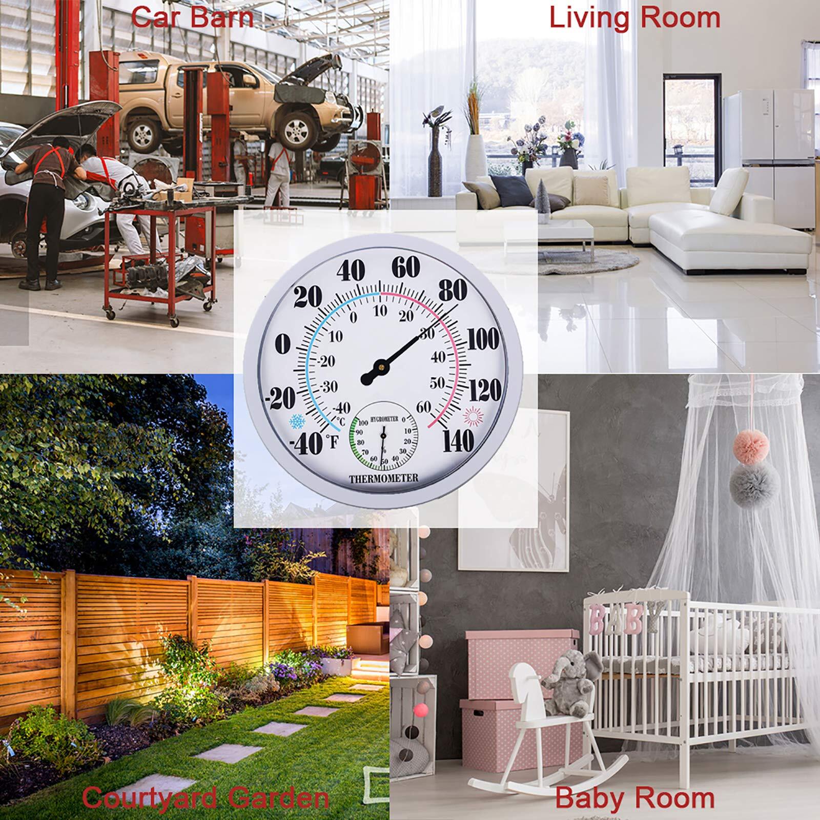 Indoor Outdoor Thermometer Large Wall Thermometer-Hygrometer Waterproof Does …
