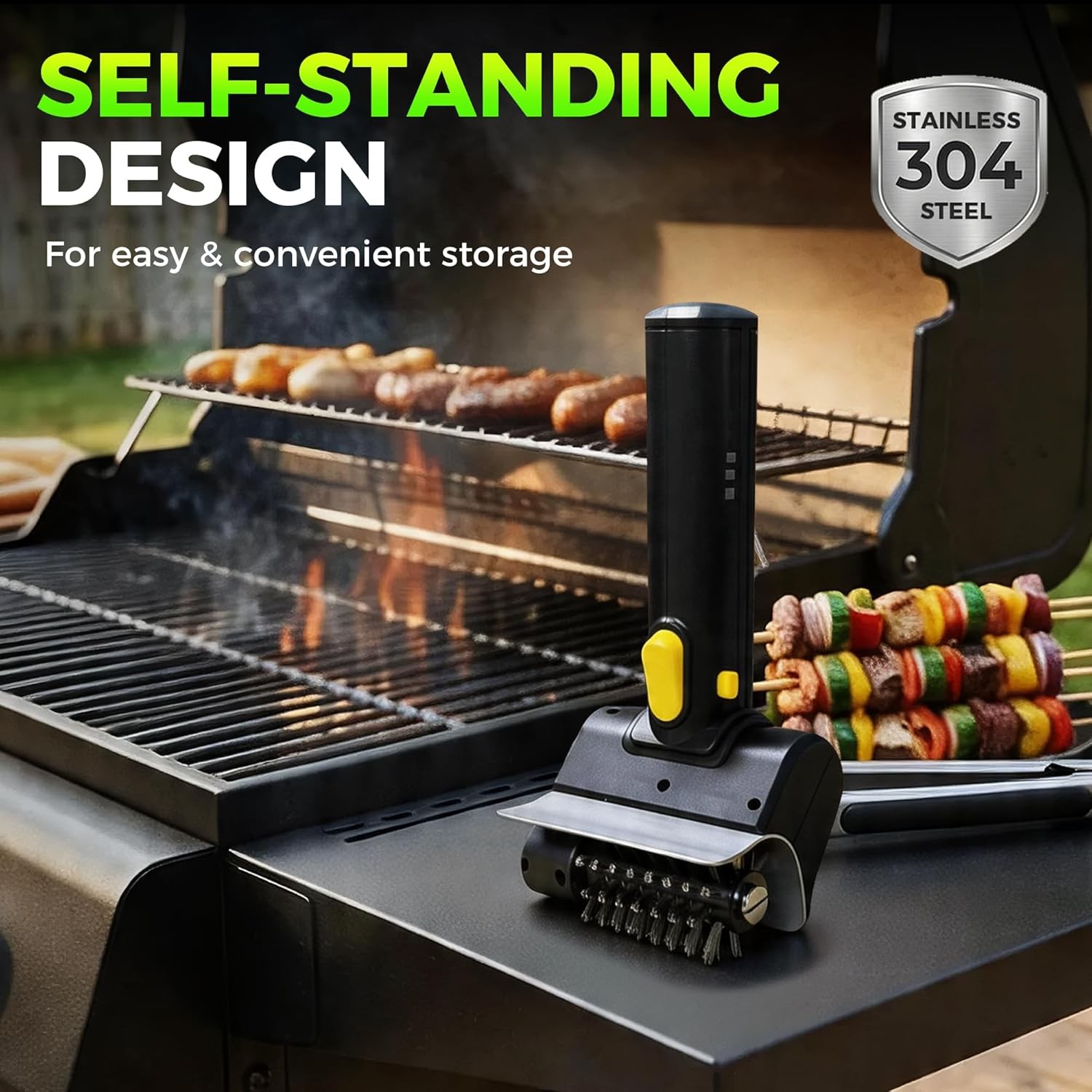 BBQ Grill Electric Brush High-Speed Cordless USB Rechargeable Grill Brush