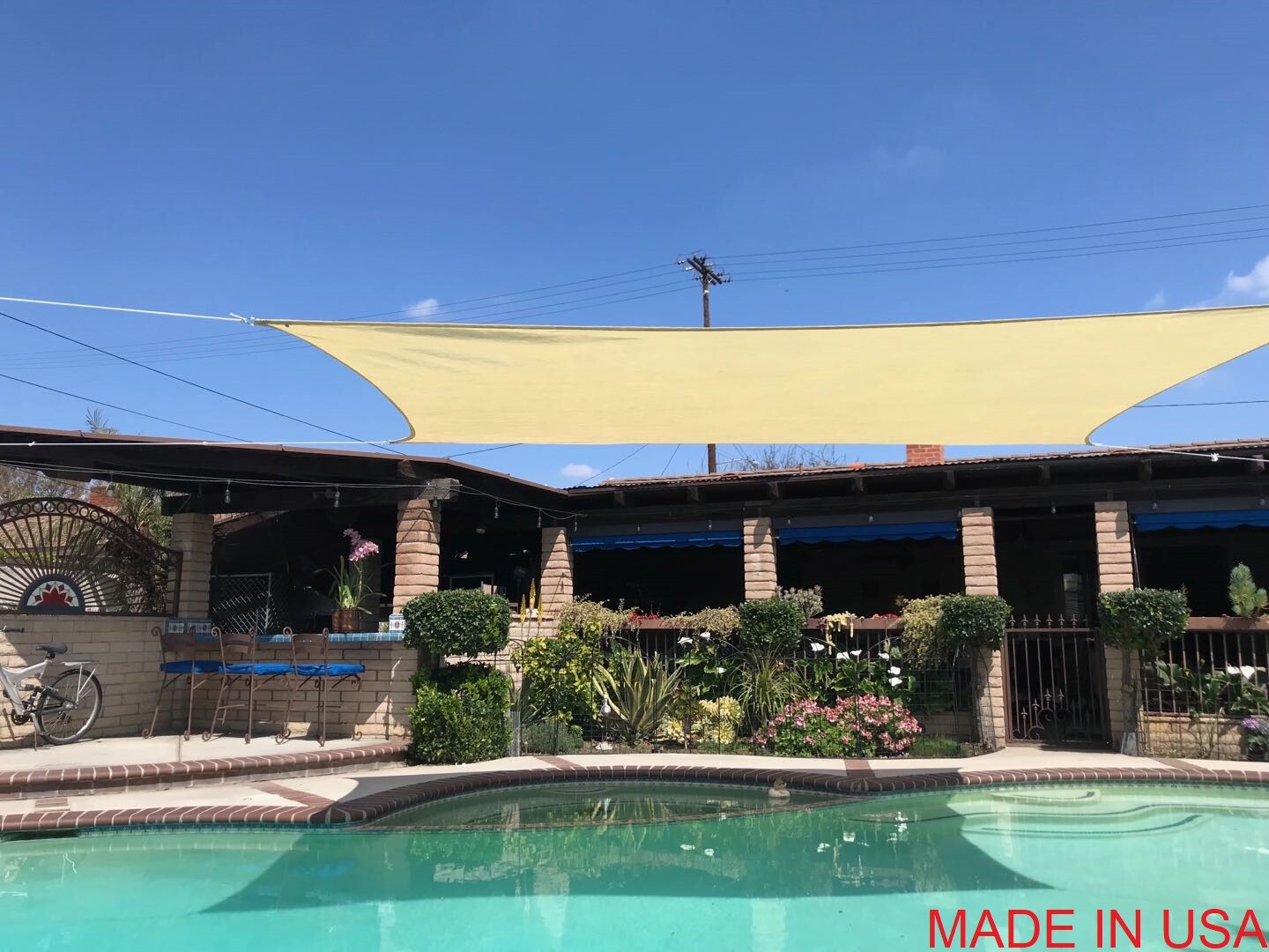 Beige Curved Rectangular Sun Shade Sail UV Blocking Outdoor Canopy Awning Patio