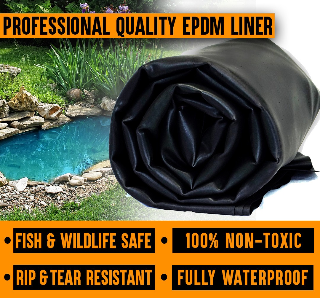 LifeGuard Pond Liner and Geo 10 ft. x 15 ft. 60-Mil EPDM w/ Lifetime Warranty