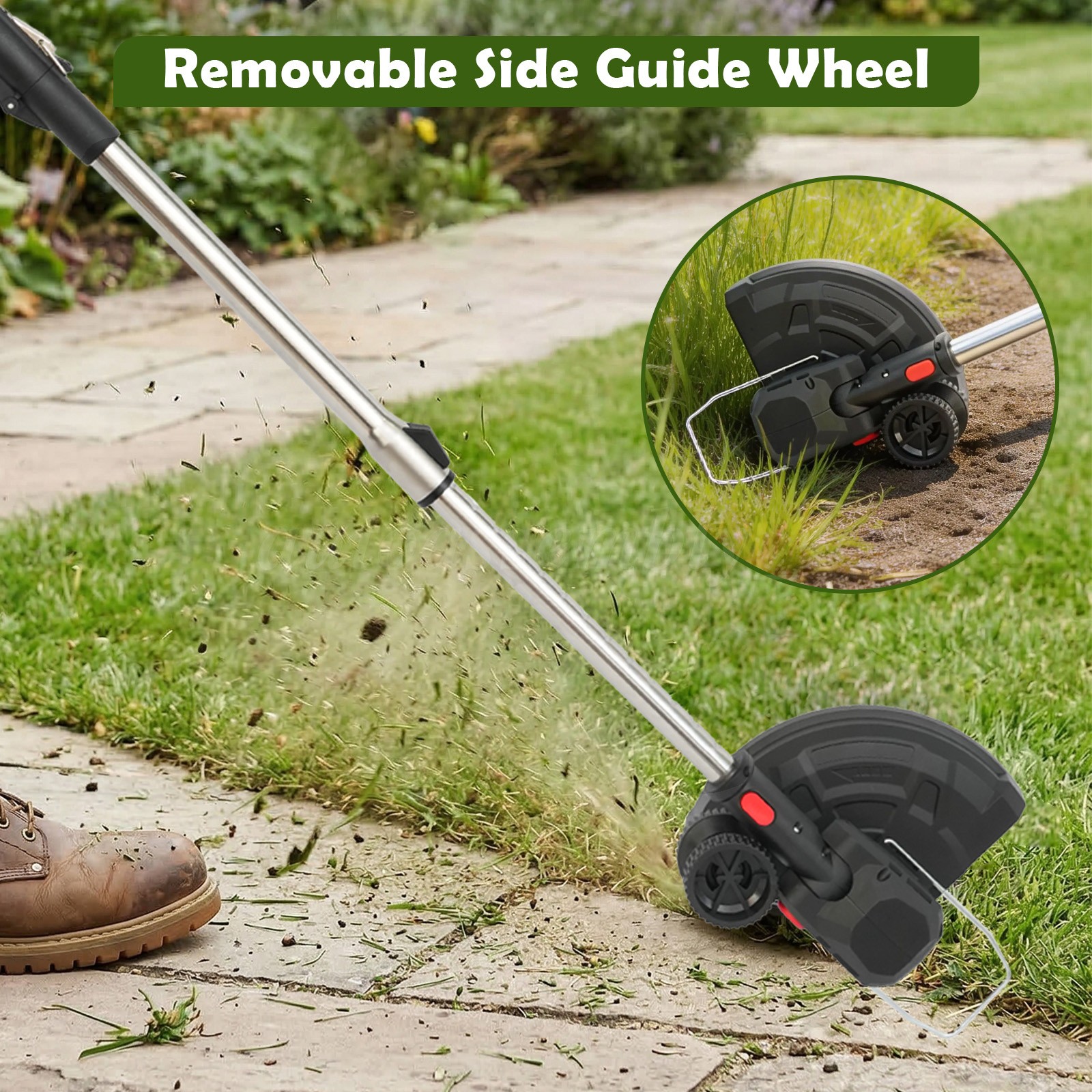 Cordless String Trimmer, Edger WeedWhacker Grass Eater Lawn Cutter 3.0ah Battery