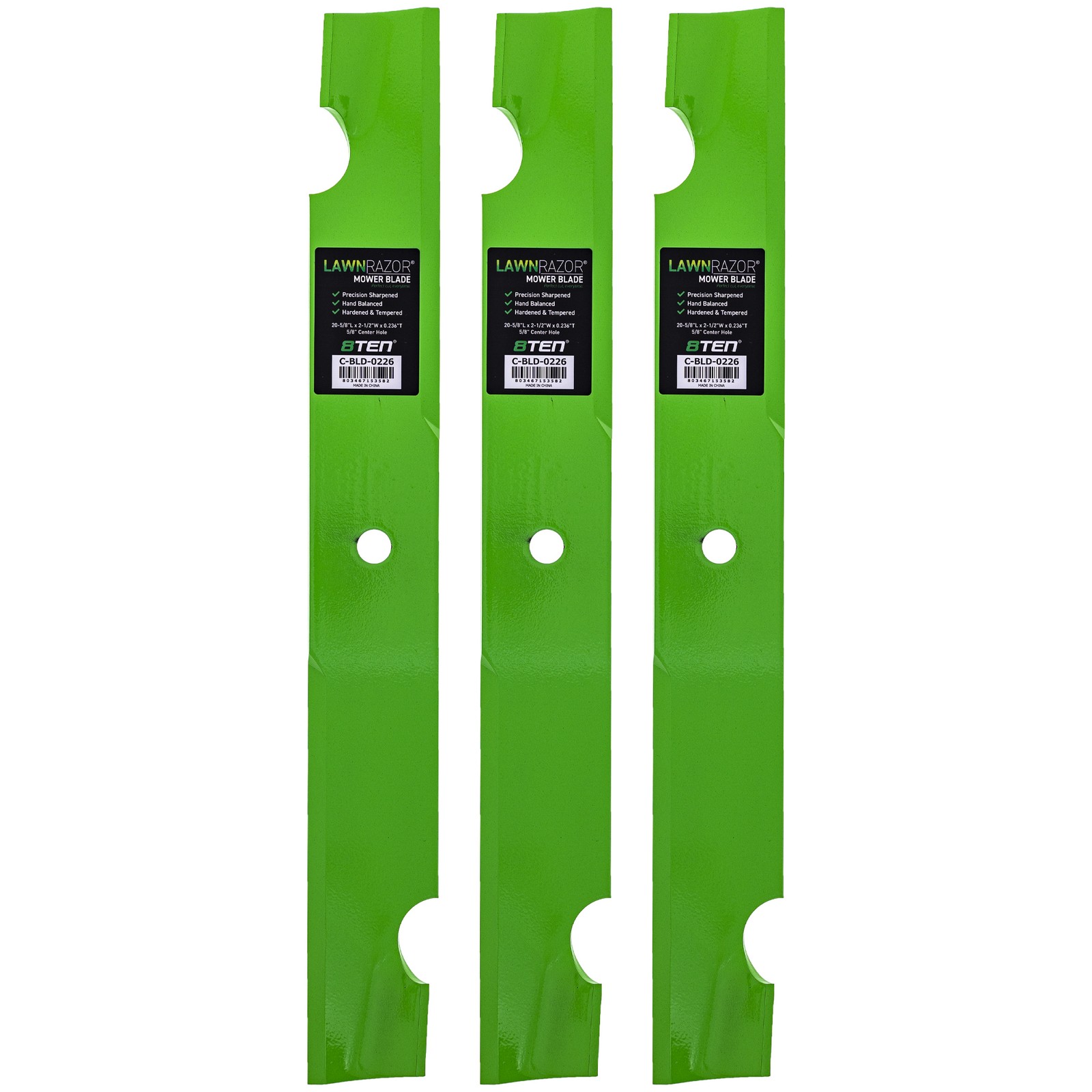 LawnRAZOR Blade for Bad Boy 60 Inch 038-6060-00 Notched High Lift 3 Pack