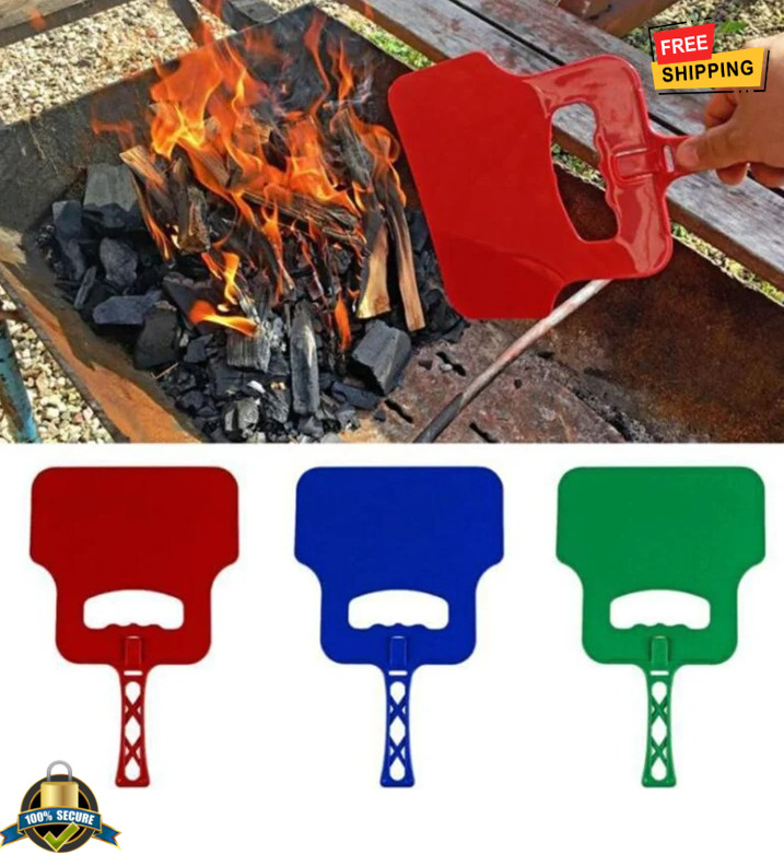 1 pc Handheld BBQ Fan Manual Grill Air Blower Plastic Heat Resistant Outdoor Mak