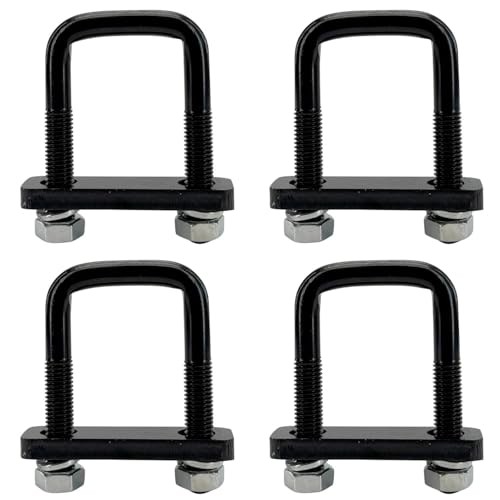 4 Pack Square U-Bolt for Trailer- Fits Fits Up To 2.5 Inch Wide Leaf Springs