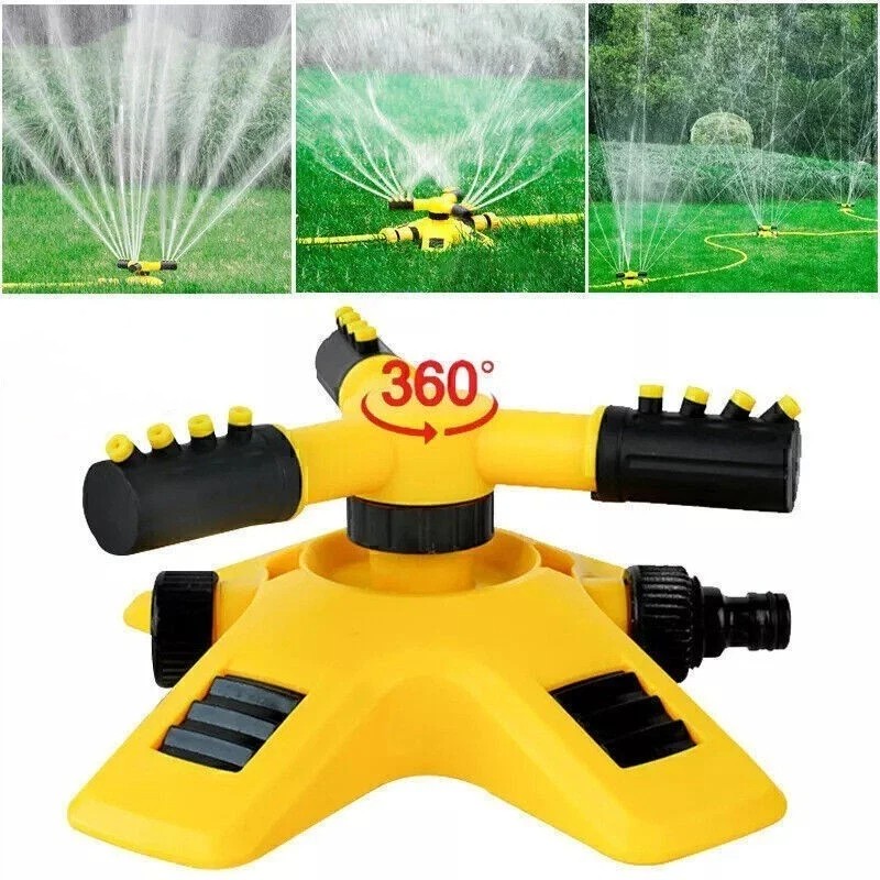 360° Automatic Rotating Garden Sprinkler, 3-Arms Lawn Sprinkler, Yard Sprinkler