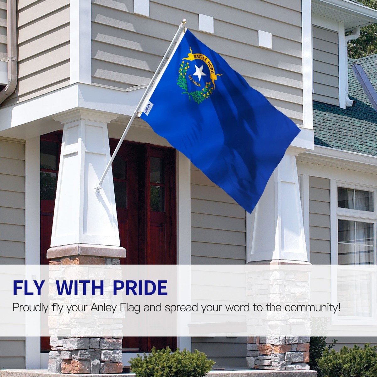 Anley Fly Breeze 3×5 Foot Nevada State Flag – Nevada NV Flags Polyester 3 X 5 Ft