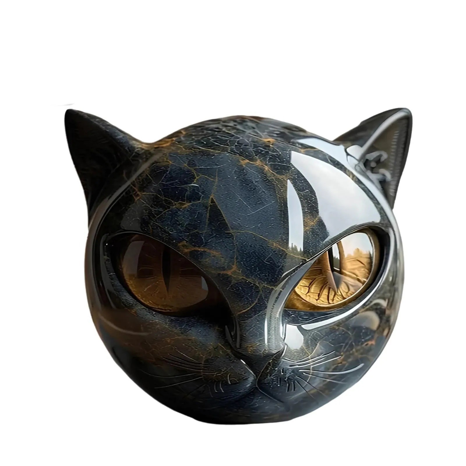 Luxury Black Cat Sculpture Elegant Home Tabletop Decor & Gift-Ready Art Piece