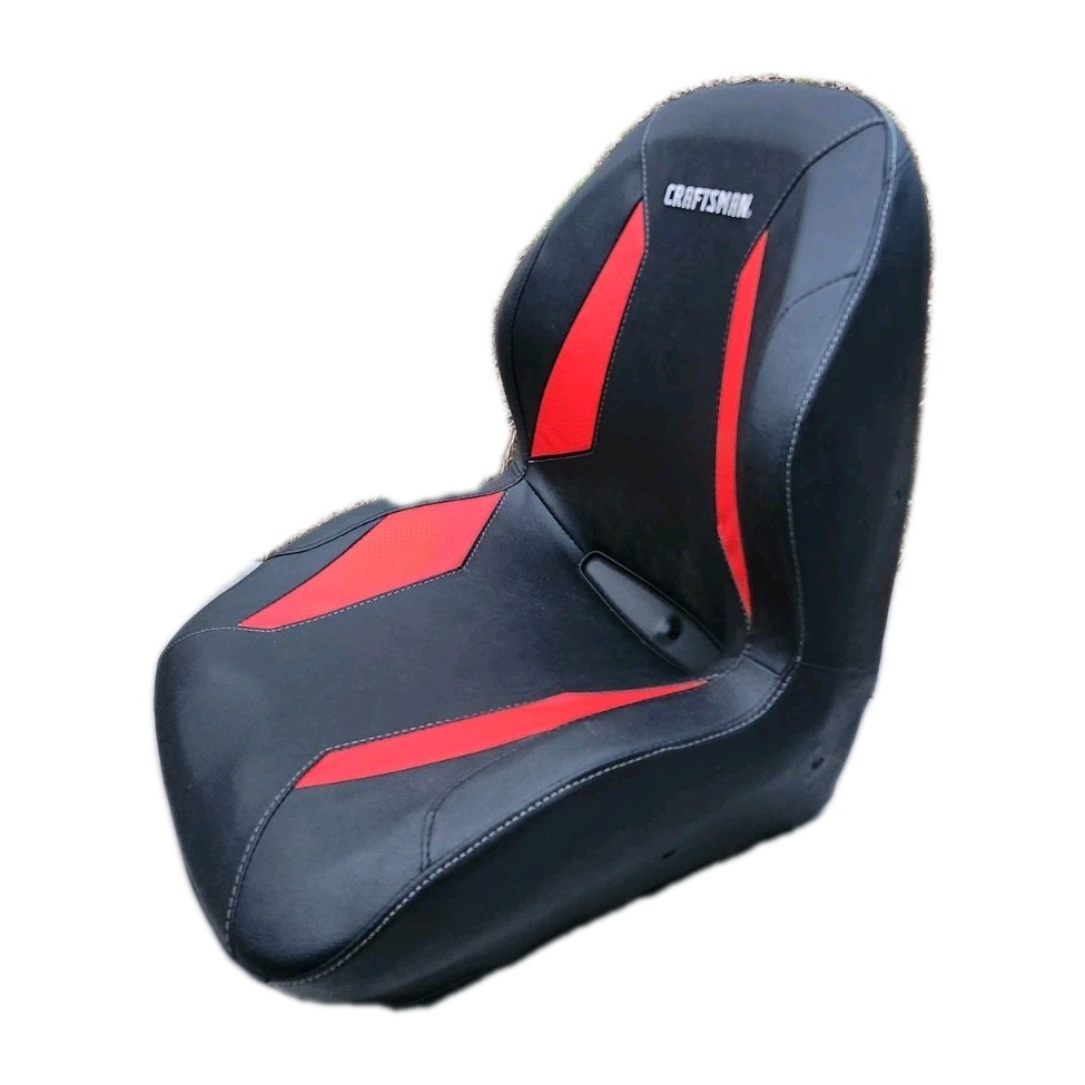 BLEMISH Craftsman Zero Turn Lawn Mower Seat 4 Hole Mount Red Black High-Back