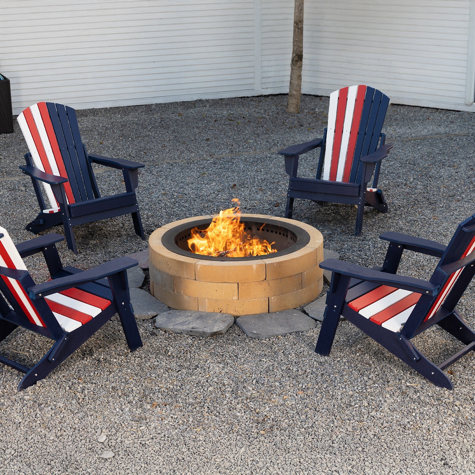 Aoodor 36” Fire Pit Ring Round Smokeless Double Layer for Camping Wood Burning